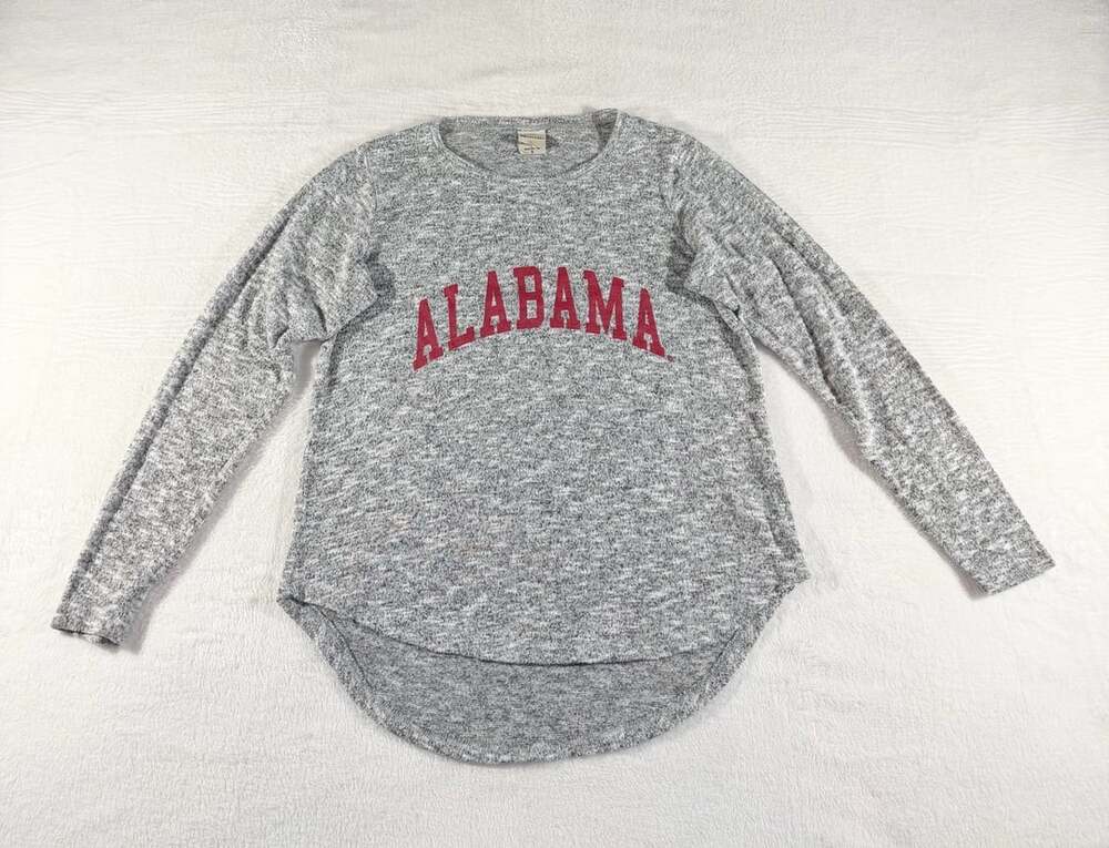 UG Apparel The Lyne Alabama Crimson Tide Melange Sweater Gray Long Sleeve